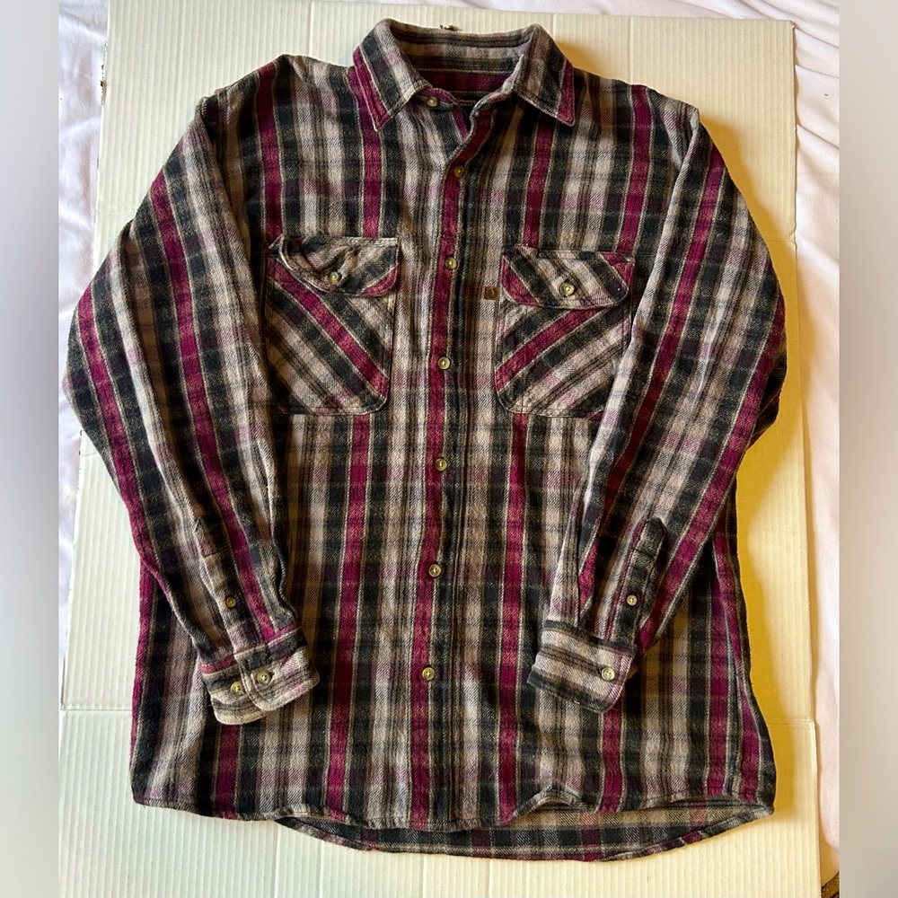 Berne Apparel Large- Talk Men’s Vintage Flannel Button Down High Quality